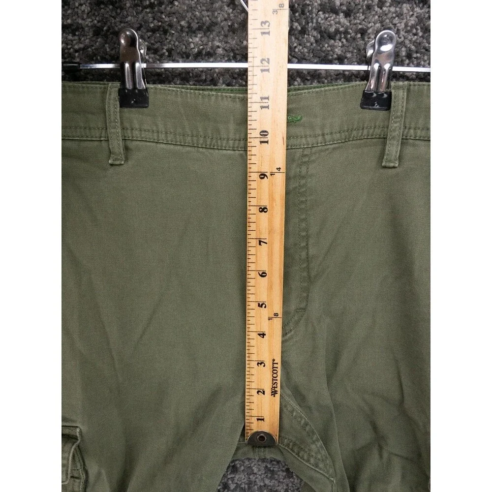 LL Bean Pants Mens 34x30 Actual 34x29 Olive Green Bean Flex Canvas Cargo Outdoor